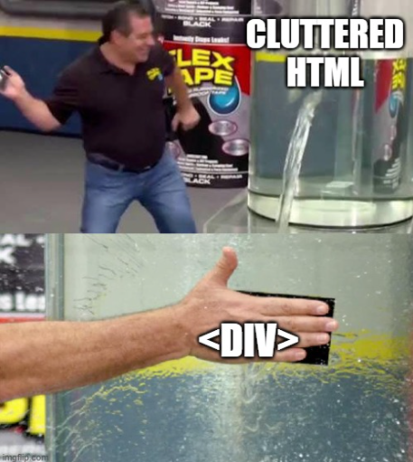 an html meme about divs